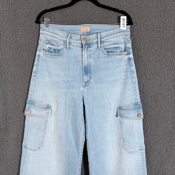 Mother The Undercover Cargo Sneak Wide Leg Jeans - Women's Size 30 - Blue - Picture 2 of 11